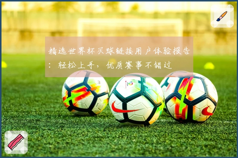 精选世界杯买球链接用户体验报告：轻松上手，优质赛事不错过